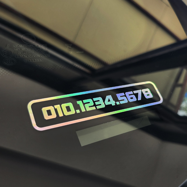 심플한 전화번호스티커 오토바이 차량용 자전거 주차번호 홀로그램 데칼 90x18mm