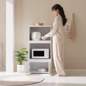 큐커장 밥솥전자렌지대 광파오븐장 큐커선반 600x400x1200mm, 3단, 화이트