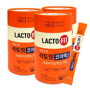 종근당건강 생유산균 락토핏 코어맥스 프로바이오틱스 아연 60포 3통 (6개월분) 리뉴얼