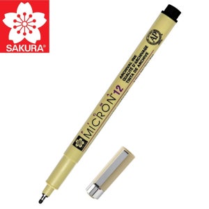 사쿠라 피그먼트 라이너 피그마 마이크론 블랙 12 (0.7mm), 1개