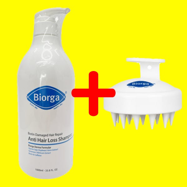 바이오가 바이오틴 손상모발개선 탈모완화 샴푸 1000ml 대용량 + 두피 브러쉬