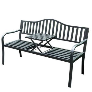 테이블형 벤치 야외 정원 철제 2-3인용 탁자 높이 조절