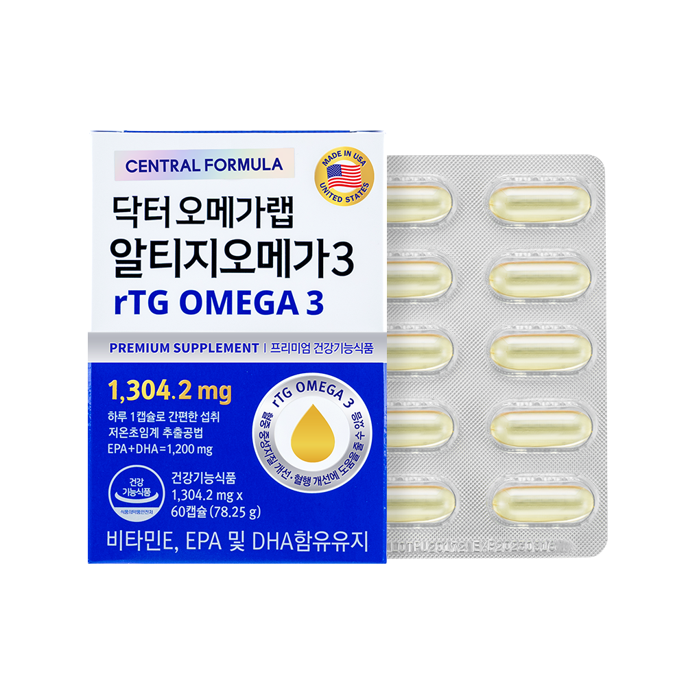 <b>센트럴포뮬러</b> 닥터오메가랩 rTG 오메가3 60캡슐