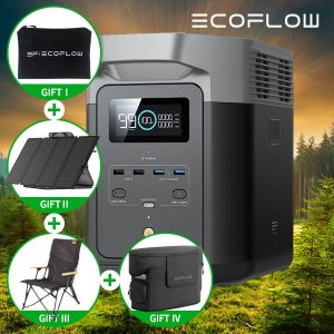 에코플로우 델타2 맥스 인산철 파워뱅크 220W 태양광패널 릴렉스체어 패키지 세트 캠핑 차박 보조배터리