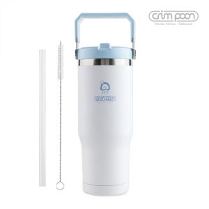 크림푼 푸푸리 대용량 손잡이 텀블러 950ml, 화이트