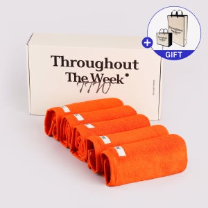 TTW 시그니처 타올 세트 30수 고중량 모달 호텔타올 수건선물세트 250g, 탠저린, 5장