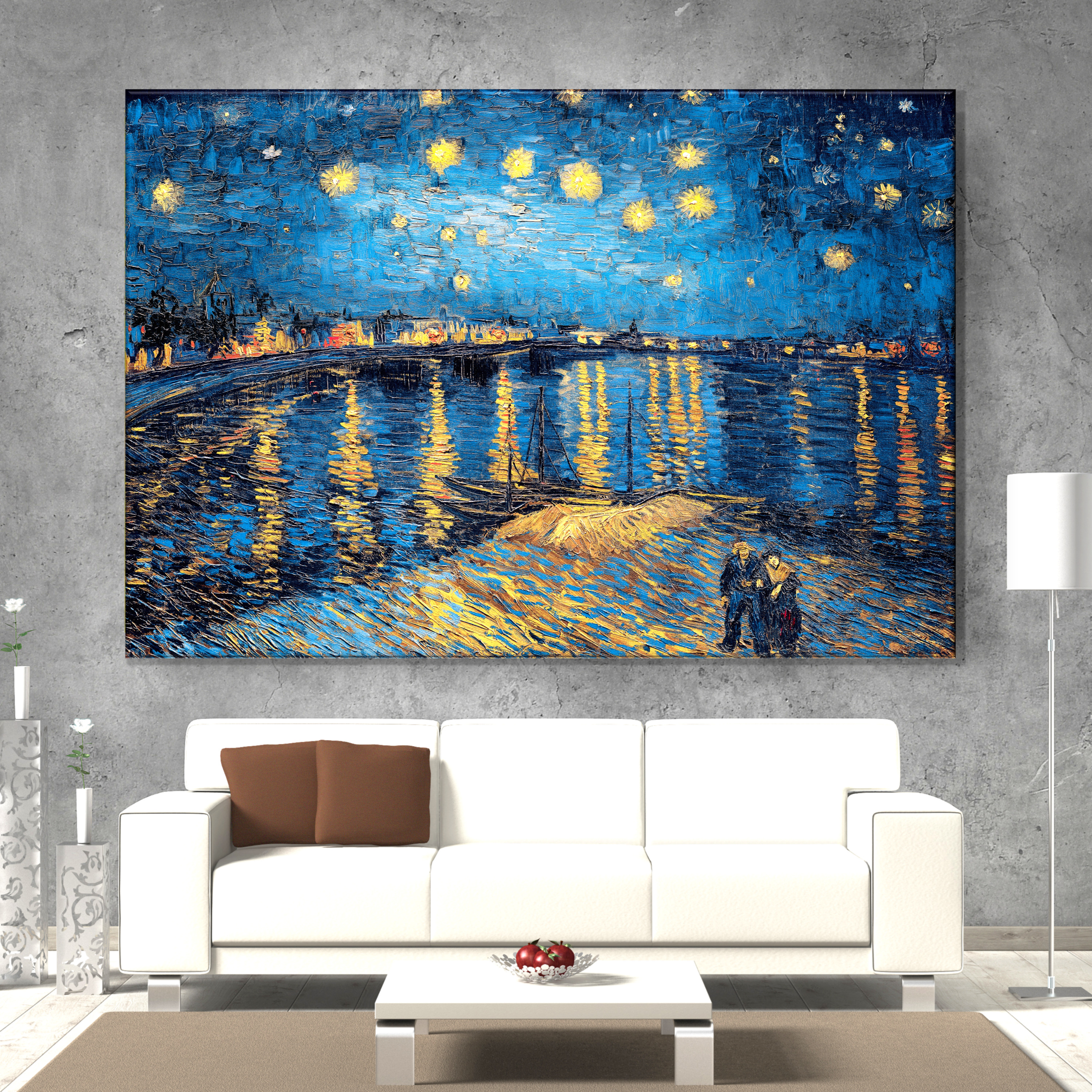 [대형] 아를의 별이빛나는 밤 150x100cm 액자 반고흐 명화그림 거실인테리어 캔버스