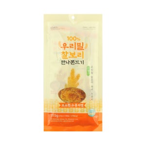 국산 원료로 만든 이담푸드 우리밀 찰보리 만나쫀드기 누룽지맛 23g x 10개입