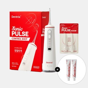 [슈퍼적립] 동국제약 덴트릭스 소닉펄스 컨트롤샷 구강세정기 1개 + 노즐(2p) 1개 + 치약 60g 2개 + 쇼핑백 / 무선 구강세척기 물치실 휴대용 워터치실