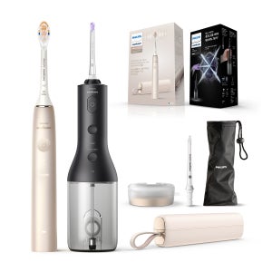 필립스 소닉케어 전동칫솔 구강세정기 세트 프레스티지 9900 샴페인/블랙