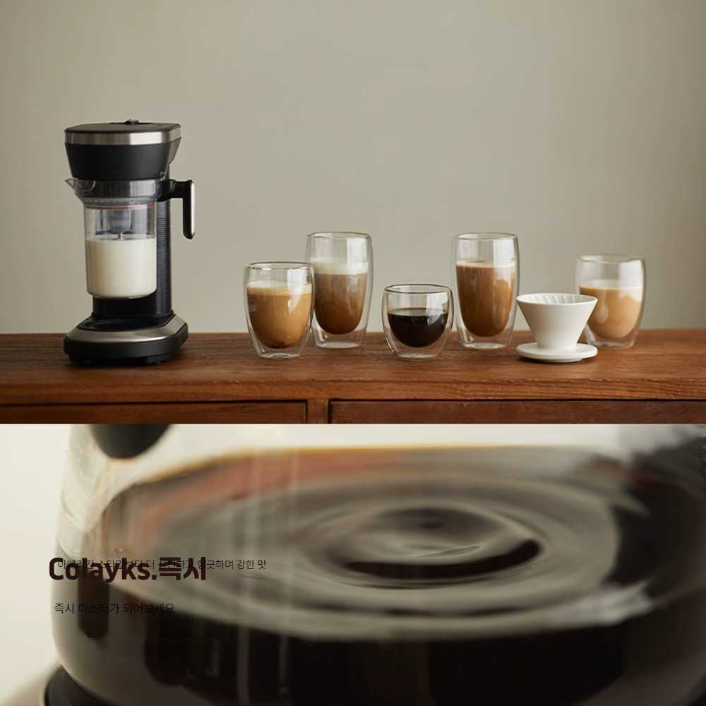 걸음마켓 가정용커피머신기 커피머신 선물용 홈카페 암흑색(우유거품기 없음)