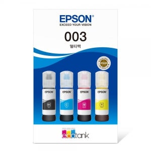 [엡손] 003 정품무한잉크 T00V670 4색 팩키지 (L1110/L3100/L3101/L3106/L3110/L3156/L5196/L3110/L3200/L3216/L3266)