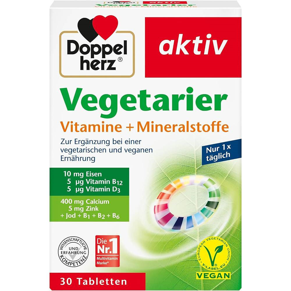 독일 <b>Doppelherz</b> <b>도펠헤르츠</b> 베지터블 <b>종합</b> 멀티비타민 미네랄 30정 2팩