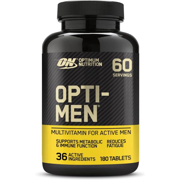 Optimum Nutrition Opti-Men 남성용 종합<b>비타민</b> 건강보조식품 <b>비타민</b> D 함유 <b>비타민</b> C <b>비타민 B6</b> 및 아미노산 무가취 60회분 180캡슐