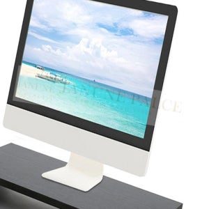 큐레이크 모니터받침 원목 컴퓨터 모니터 받침대 스탠드 블랙 데스크 튼튼한