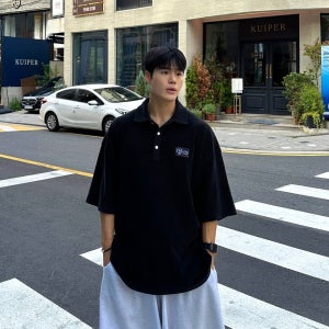 리프티즘 테리 타올 카라티셔츠 2color 짐웨어 오버핏 반팔 운동복