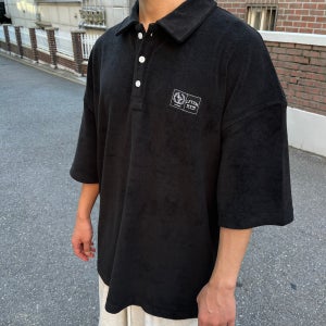 리프티즘 테리 타올 카라티셔츠 2color 짐웨어 오버핏 반팔 운동복