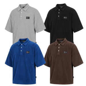 리프티즘 테리 타올 카라티셔츠 2color 짐웨어 오버핏 반팔 운동복