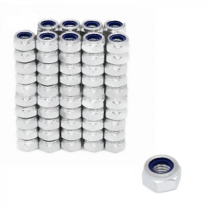 육각 나일론 너트 탄소강 풀림 방지 DD M10 100개 CD