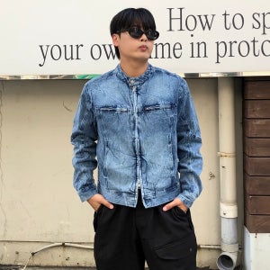 룩셀 워싱데님 바이커자켓 2C