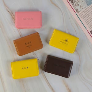 [자체제작] 이니셜 레이저 각인 가죽 명함지갑 케이스 맞춤제작 카드지갑