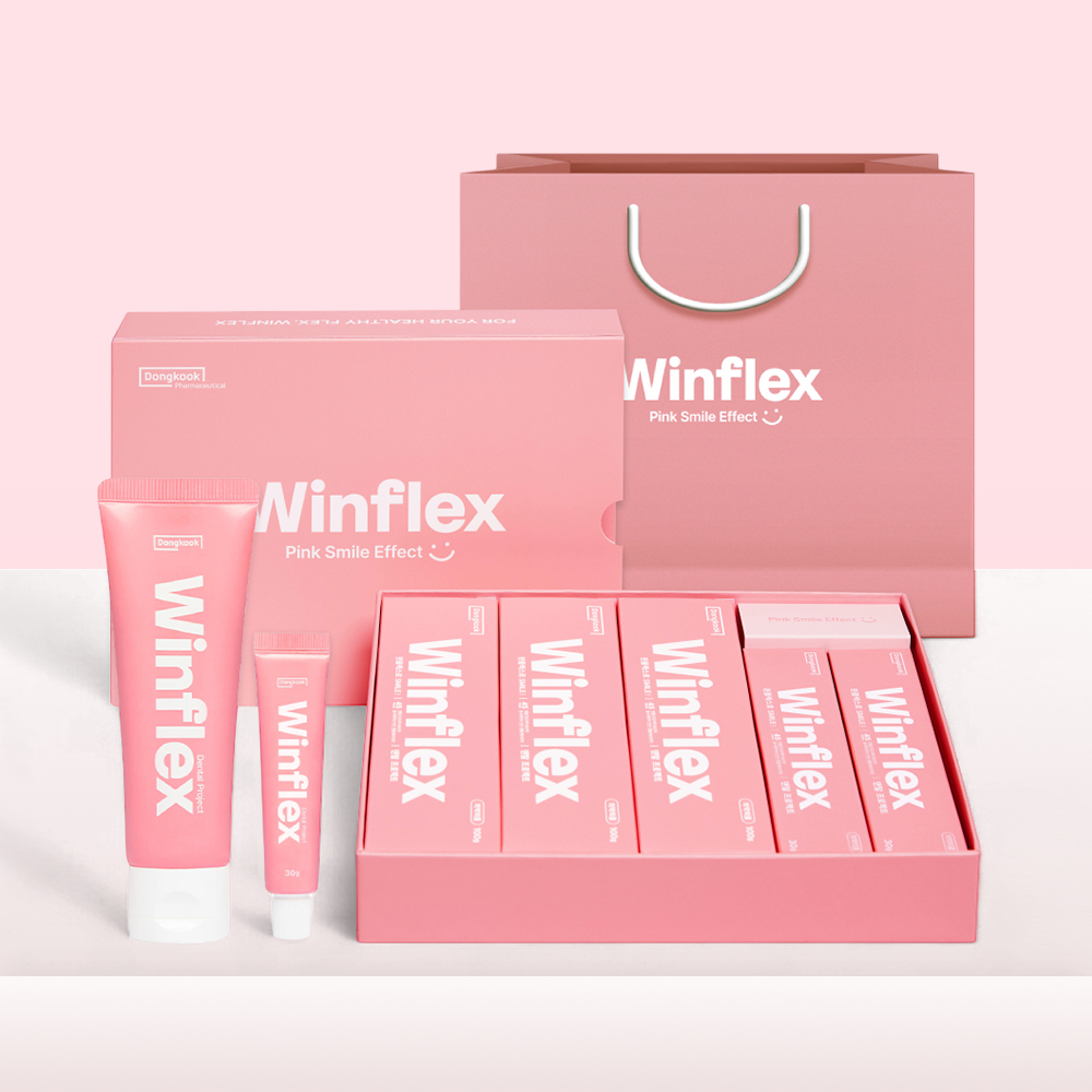 동국제약 윈플렉스 <b>잇몸</b>치약 프리미엄 선물세트 100g 3개+30g 2개+쇼핑백 증정 <b>잇몸염증</b>