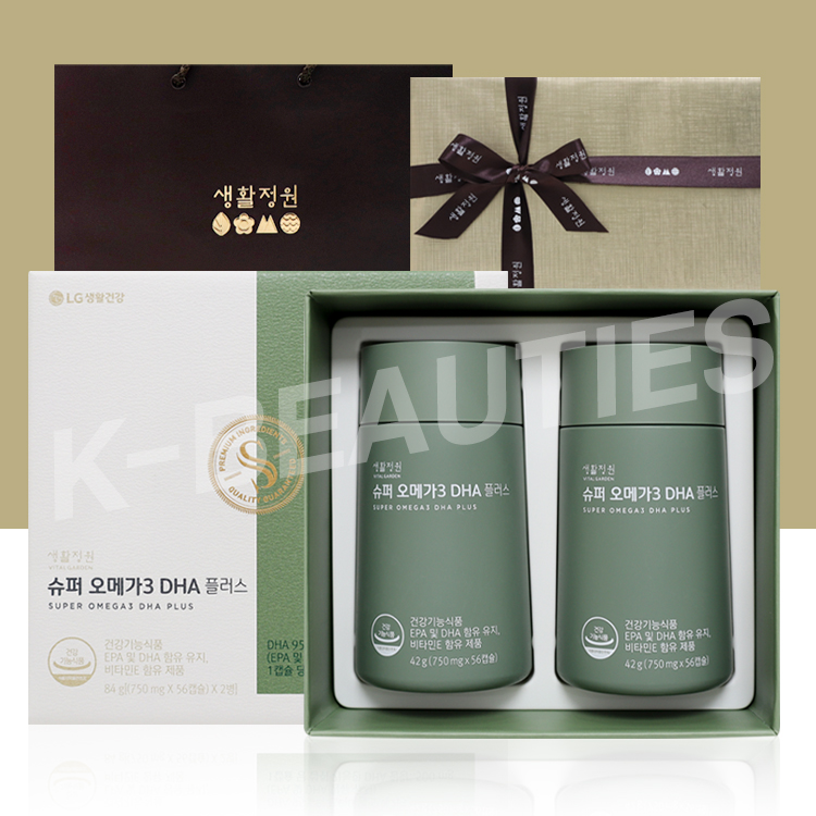 생활정원 슈퍼 <b>오메가</b>3 DHA95 플러스 16주분 증량 기획 세트 / 프리미엄 <b>레드</b>