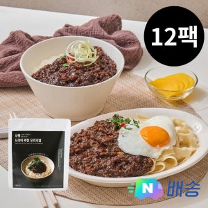 [N배송] 사평 물없이 채수로 만든 건강한 유니 드라이 짜장 190g X 12팩 세트