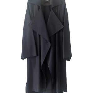 CLUNCH RAYON COAT 레이온 언발란스 오버사이즈 코트 네이비