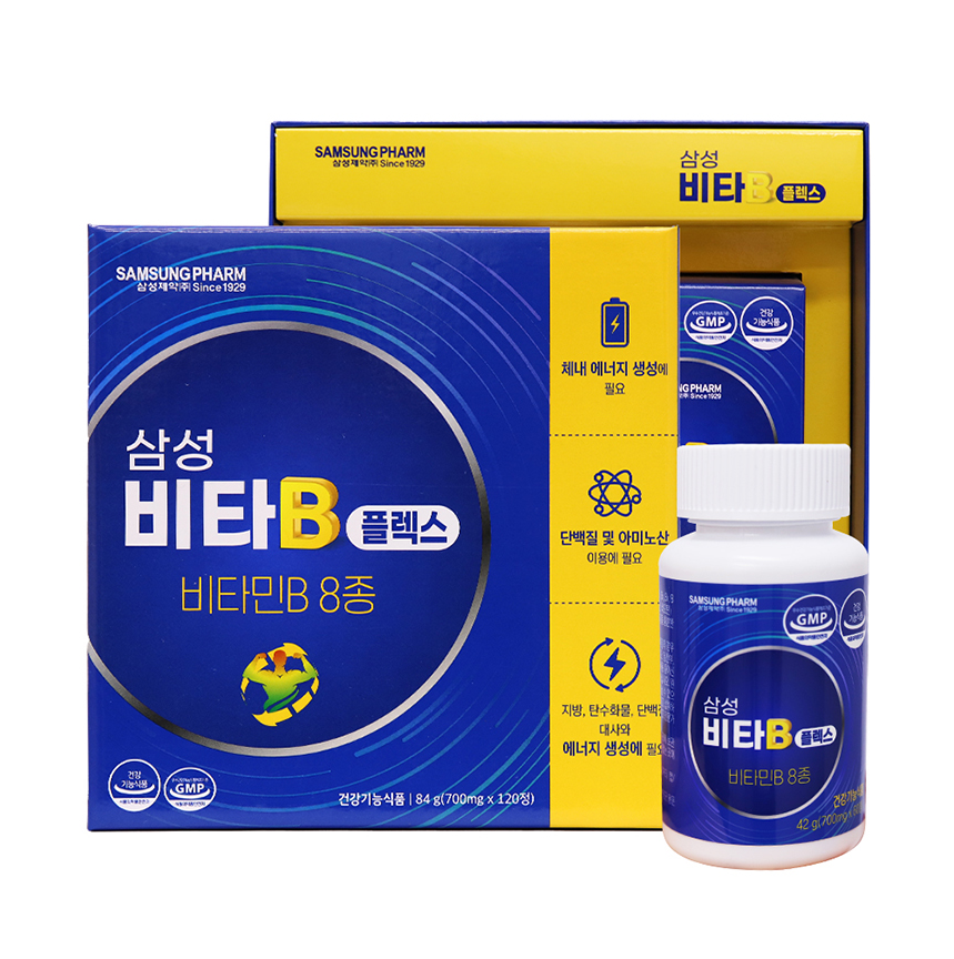 삼성<b>제약</b> 삼성비타B플렉스 700mg 120정 비타민비 군 영양제 B1 B2 B6 B12