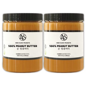 야스티 순 땅콩버터 크리미 100% 무첨가 500g, 2개