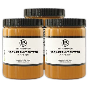 야스티 순 땅콩버터 크리미 100% 무첨가 500g, 3개