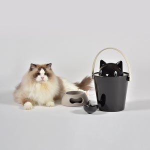 유나이티드펫츠 크릭 반려동물 이탈리아 디자인 고양이 사료 보관함 스쿱세트