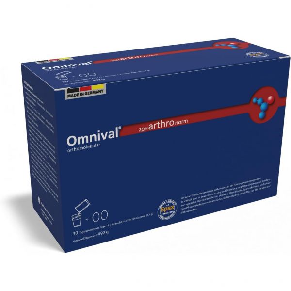 Omnival 오쏘몰ecular 2OH 히알루론산 과립 캡슐이 포함되며 1일 30회 제공