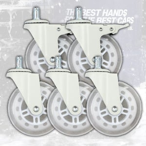 라보코스메티카 화이트 버킷돌리 10cm 우레탄 바퀴 마프라 세차 버킷 의자