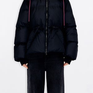 [24FW] 빔바이롤라 블랙 드로우 스트링 숏패딩 B246AWD001BKB