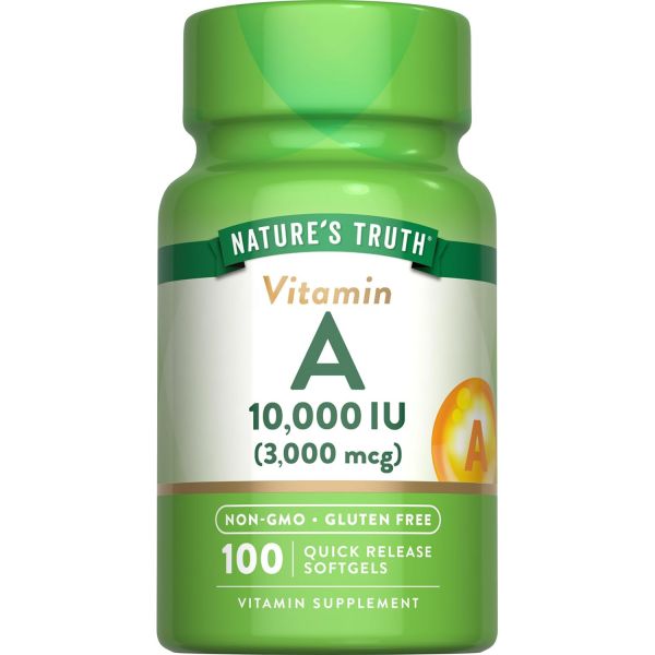 <b>비타민A</b> 10000IU 소프트겔 100 카운트 비 GMO 프리 <b>네이처스트루</b>에