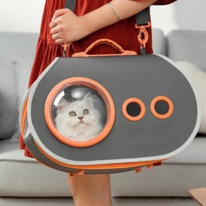 강아지산책용가방 슬링백 소프트켄넬 고양이우주선 투명캐리어