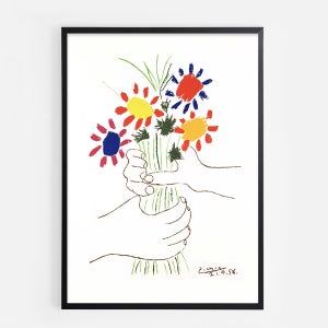 피카소 명화 그림 액자 포스터 - 평화의 꽃 A2