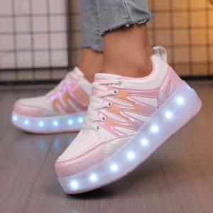 바퀴달린신발 롤러슈즈 휠리스 롤러 성인용 운동화 인라인 크리스탈 파우더