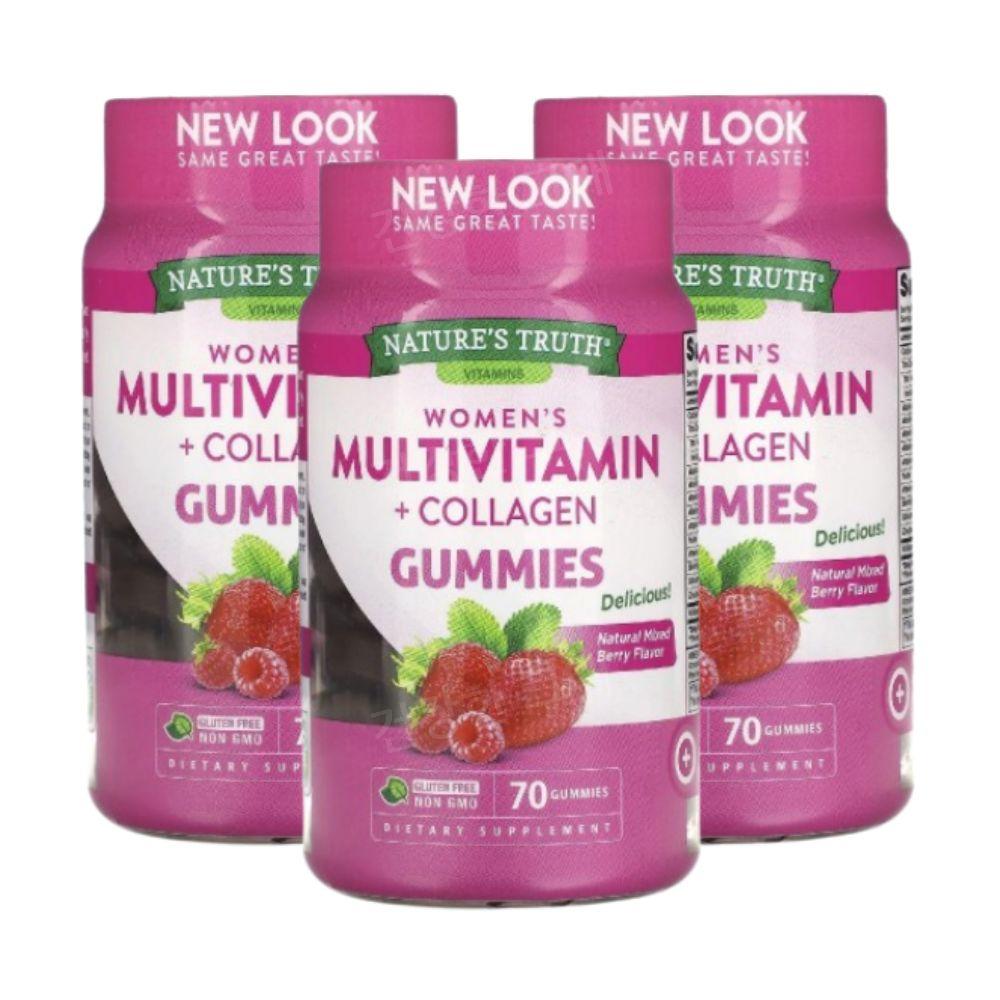 <b>네이처스트루 여성</b> 멀티 종합비타민 콜라젠 70젤리 3개 구미 콜라젠 Multivitamin