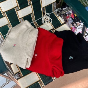 귀여운 이모티콘 자수 포인트 라운드 가디건