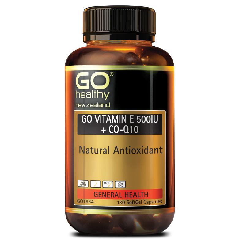 뉴질랜드 <b>고헬씨</b> Go Healthy Vitamin E 비타민E 500 IU + 코큐텐 캡슐 130정