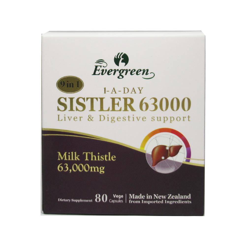 뉴질랜드 <b>에버그린</b> <b>Evergreen</b> Milk Thistle 밀크씨슬 시스틀러 63000mg 캡슐 80정