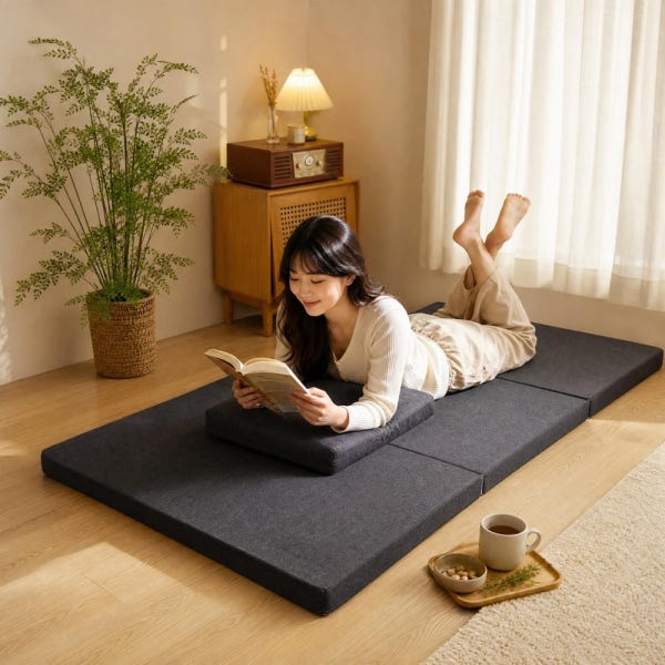 3단 접이식 매트리스 단단한 허리디스크 탑토퍼 소형 허리에좋은 바닥 1인용 원룸 수면매트