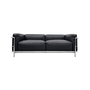 CASSINA LC3 2시터 (Y등급, 블랙, 하드폼) LC3 2 Seater (Y Grade, Black, Hard Foam)