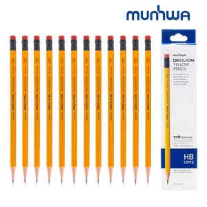 문화 더존 연필 옐로우 연필 HB(1타스/12개입) 갑 - 학생 사무용