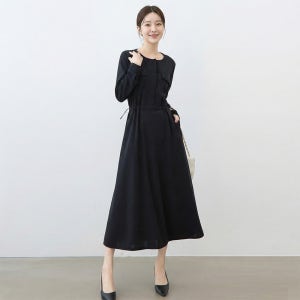 허리스트링원피스 가을 하객 맥시 블랙 롱원피스 FRC242