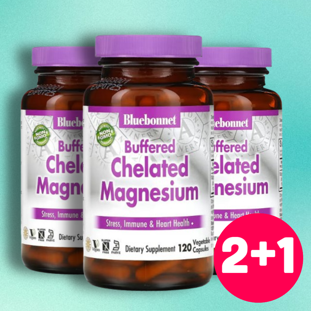 블루보넷 <b>버퍼드</b> 킬레이트 <b>마그네슘</b> 120캡슐, 3개