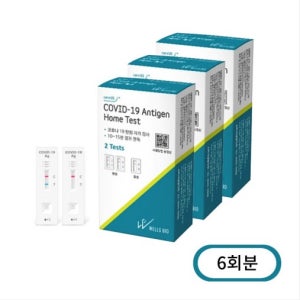 코로나 자가진단키트 웰스바이오 6회분(2개입X3박스)